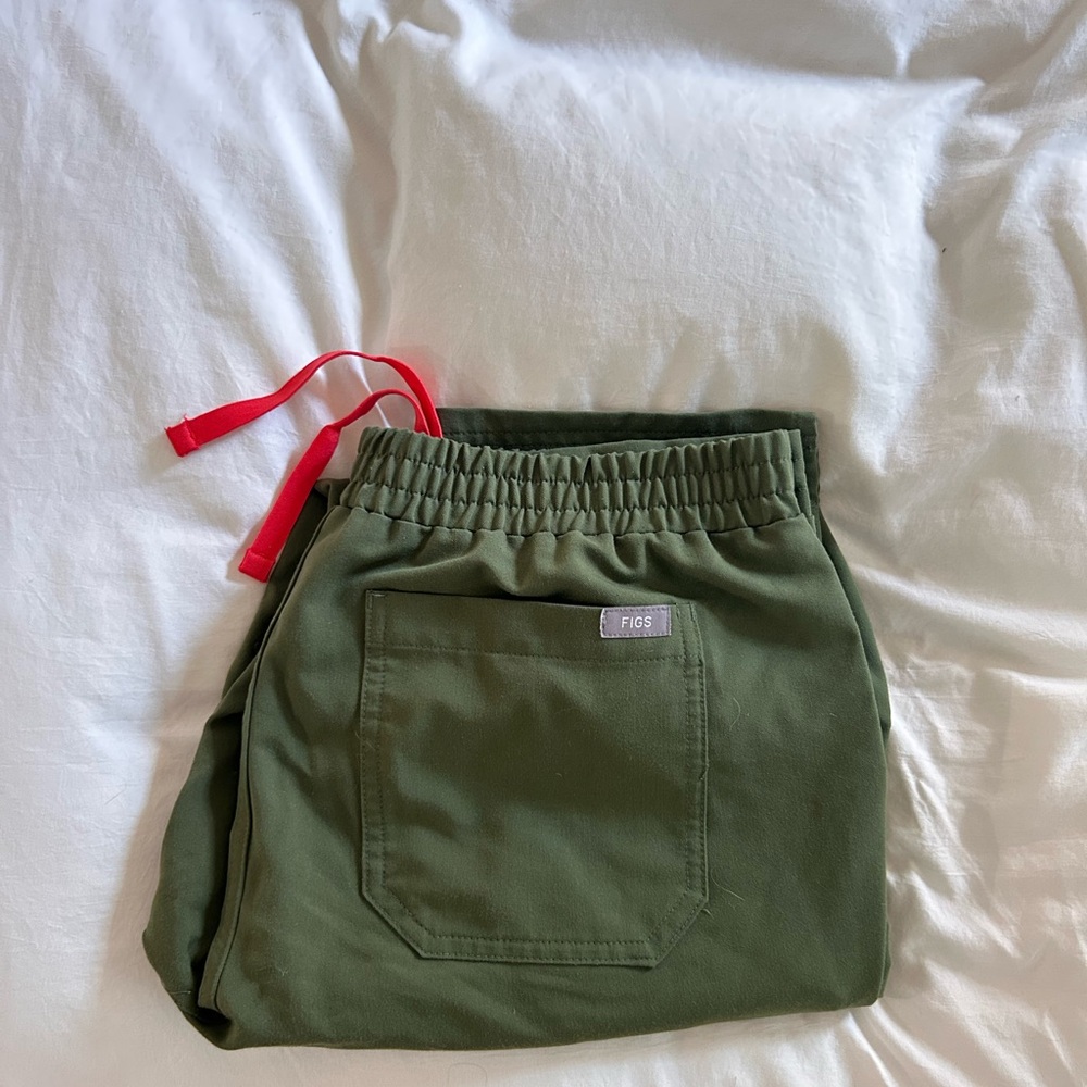 Figs Olive Joggers with Red Accents